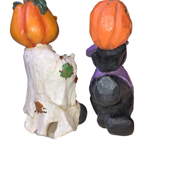 Halloween Small Table Top Shelf Figurines Cat Pumpkin - Picture 5 of 12